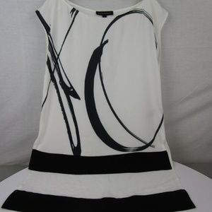 Banana Republic Women's White/Black Top Sz S NWT
